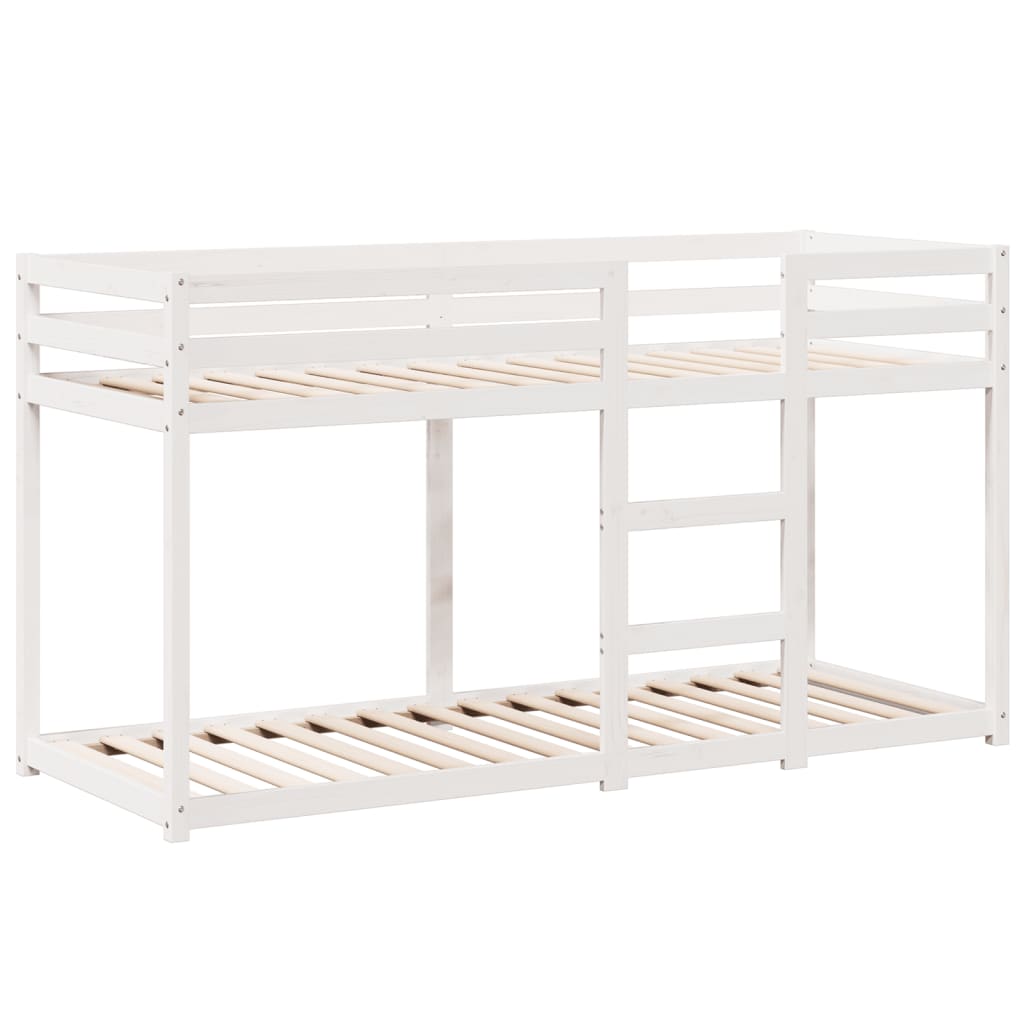 Bunk Bed without Mattress White 75x190 cm Small Single Solid Wood Pine