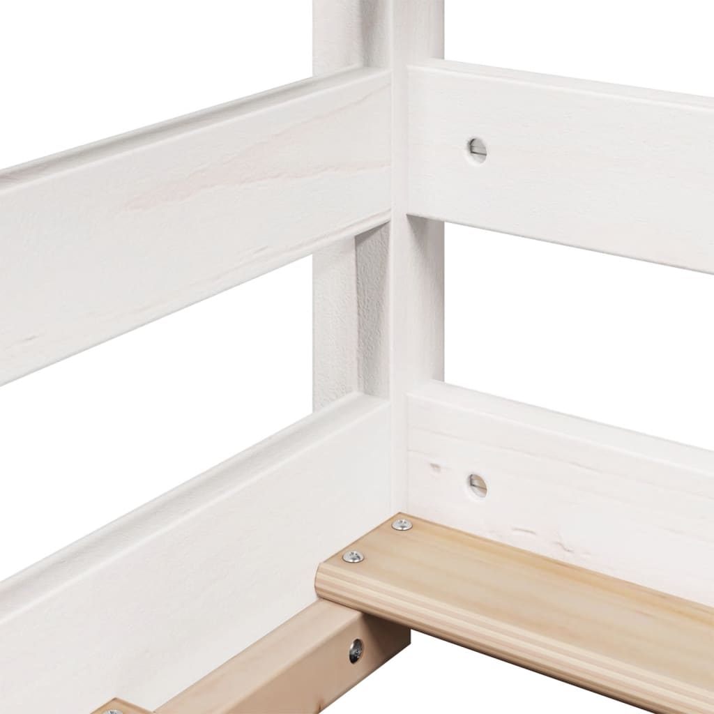 Bunk Bed without Mattress White 75x190 cm Small Single Solid Wood Pine