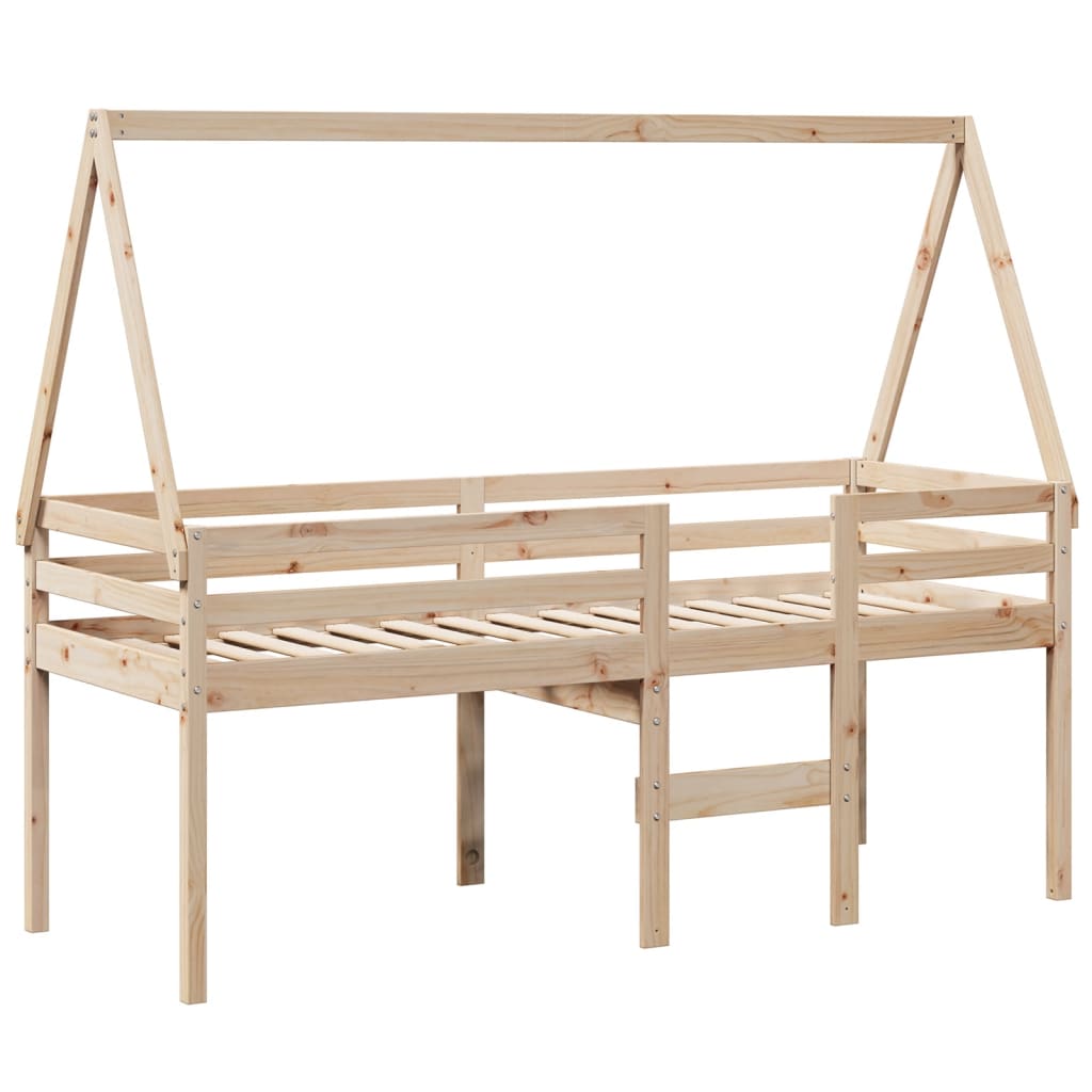 High Sleeper Bed without Mattress 80x200 cm Solid Wood Pine