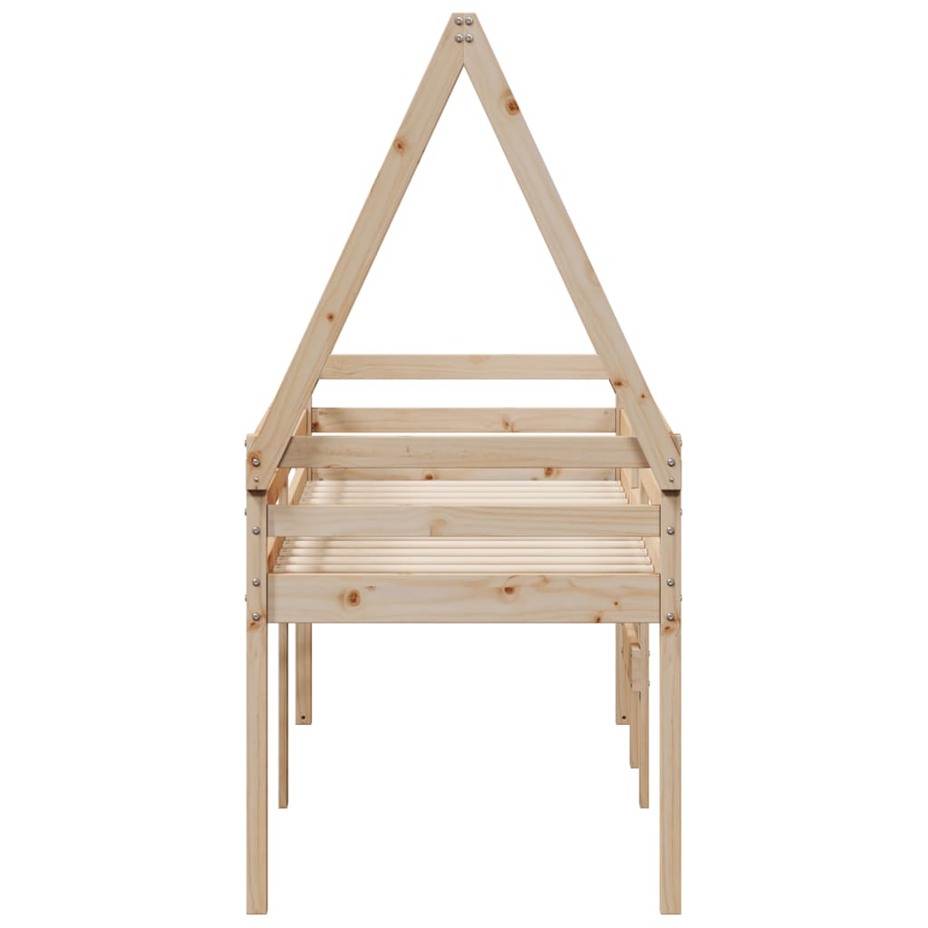 High Sleeper Bed without Mattress 80x200 cm Solid Wood Pine