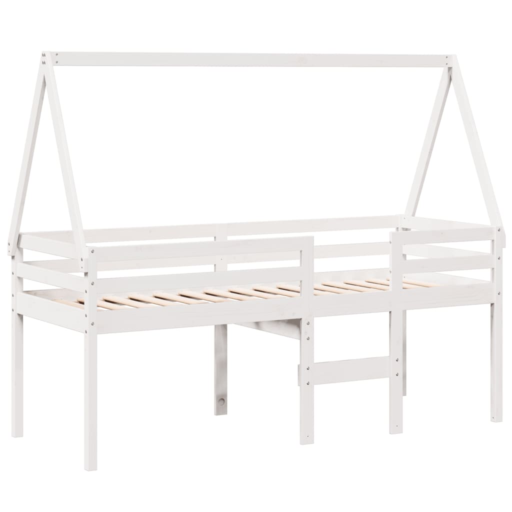 High Sleeper Bed without Mattress White 80x200 cm Solid Wood Pine
