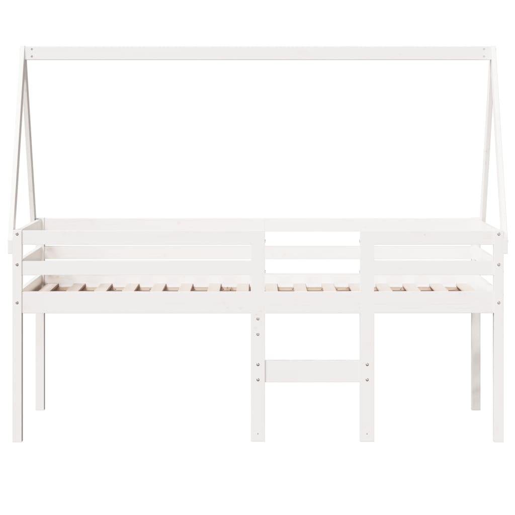 High Sleeper Bed without Mattress White 80x200 cm Solid Wood Pine