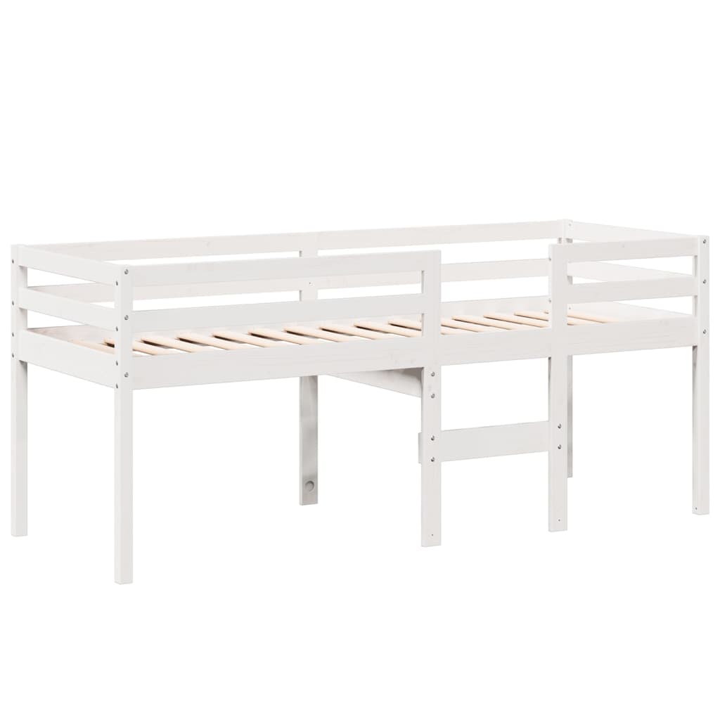 High Sleeper Bed without Mattress White 80x200 cm Solid Wood Pine