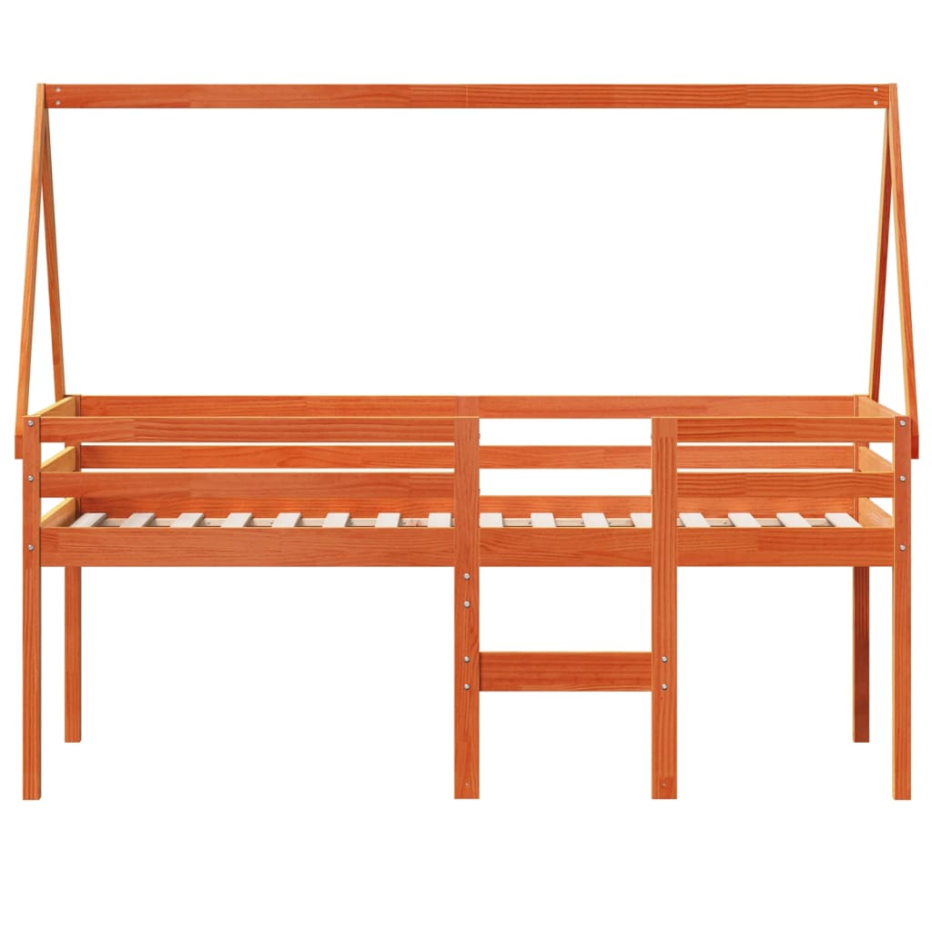 High Sleeper Bed without Mattress Wax Brown 80x200 cm Solid Wood Pine