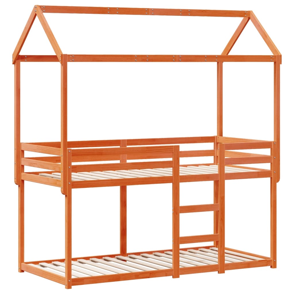 Bunk Bed without Mattress Wax Brown 80x200 cm Solid Wood Pine