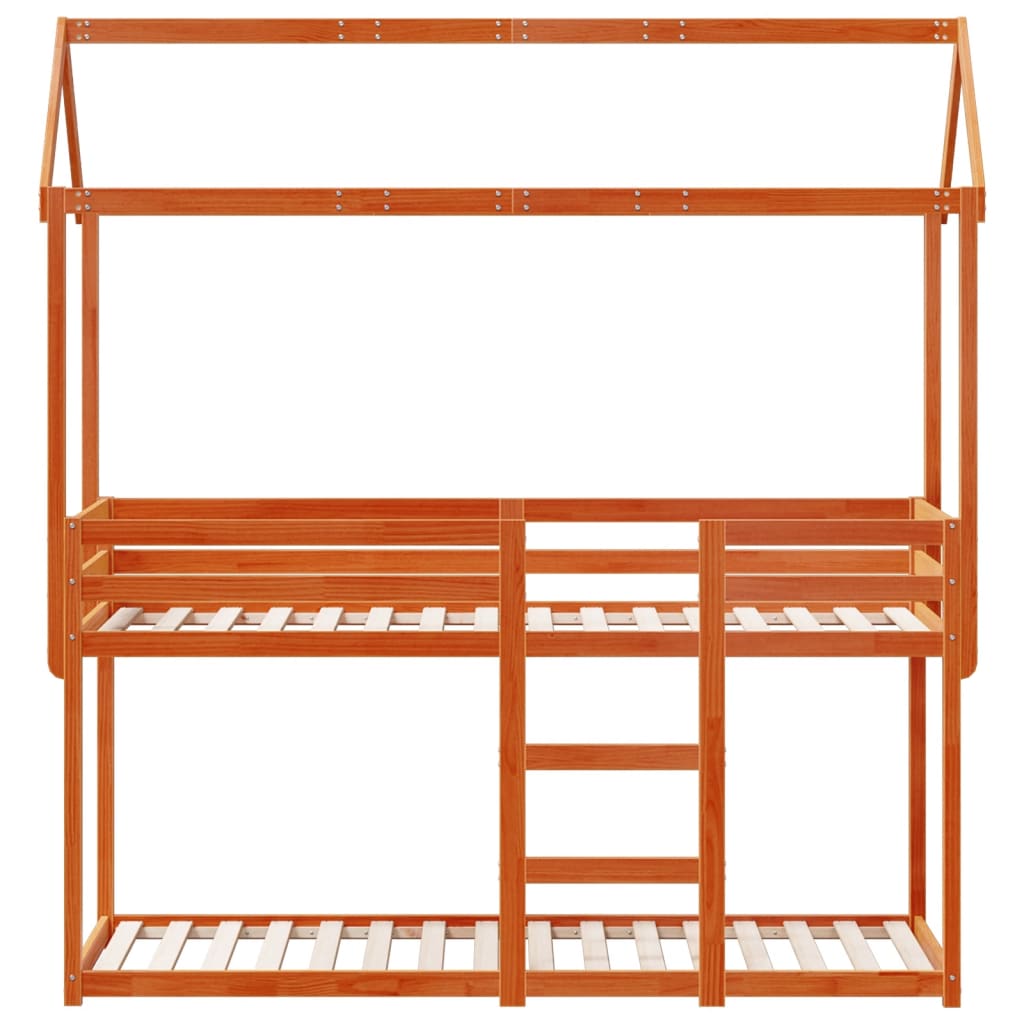 Bunk Bed without Mattress Wax Brown 80x200 cm Solid Wood Pine