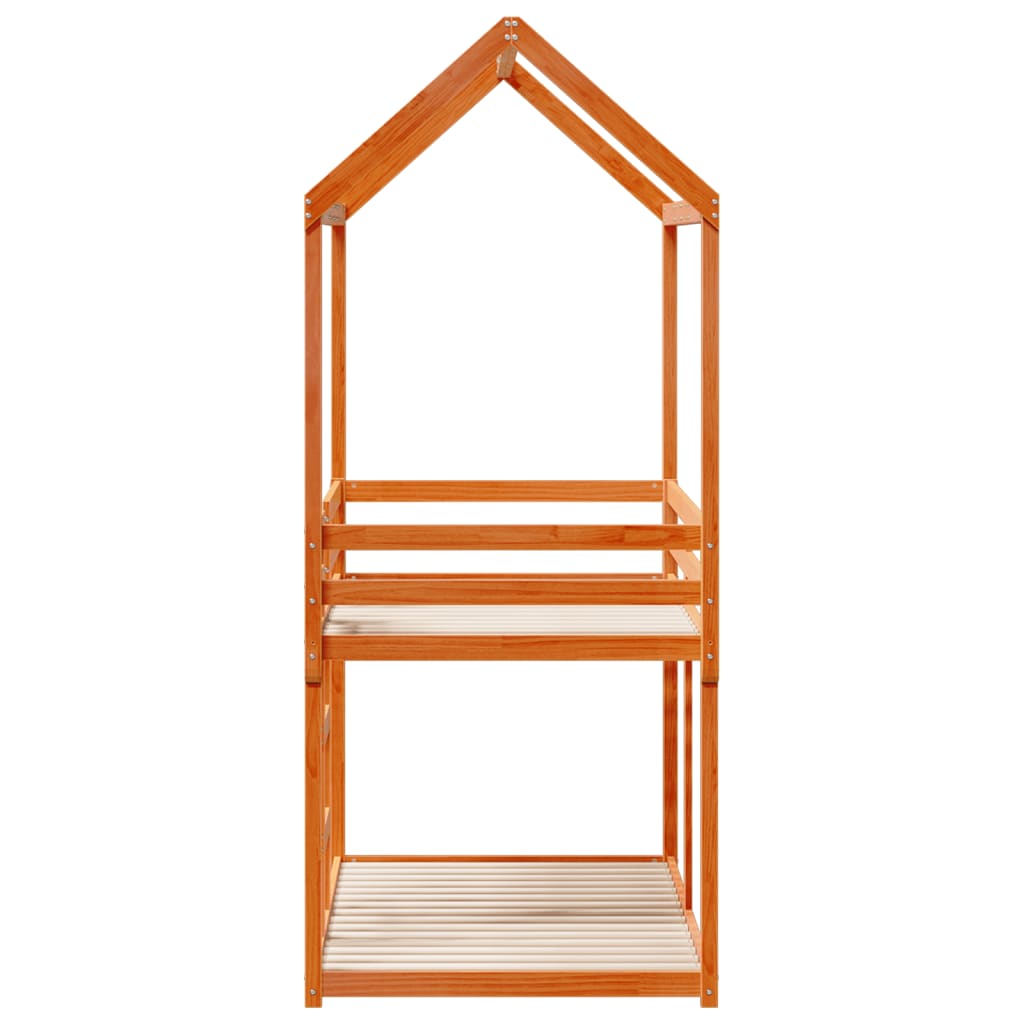 Bunk Bed without Mattress Wax Brown 80x200 cm Solid Wood Pine