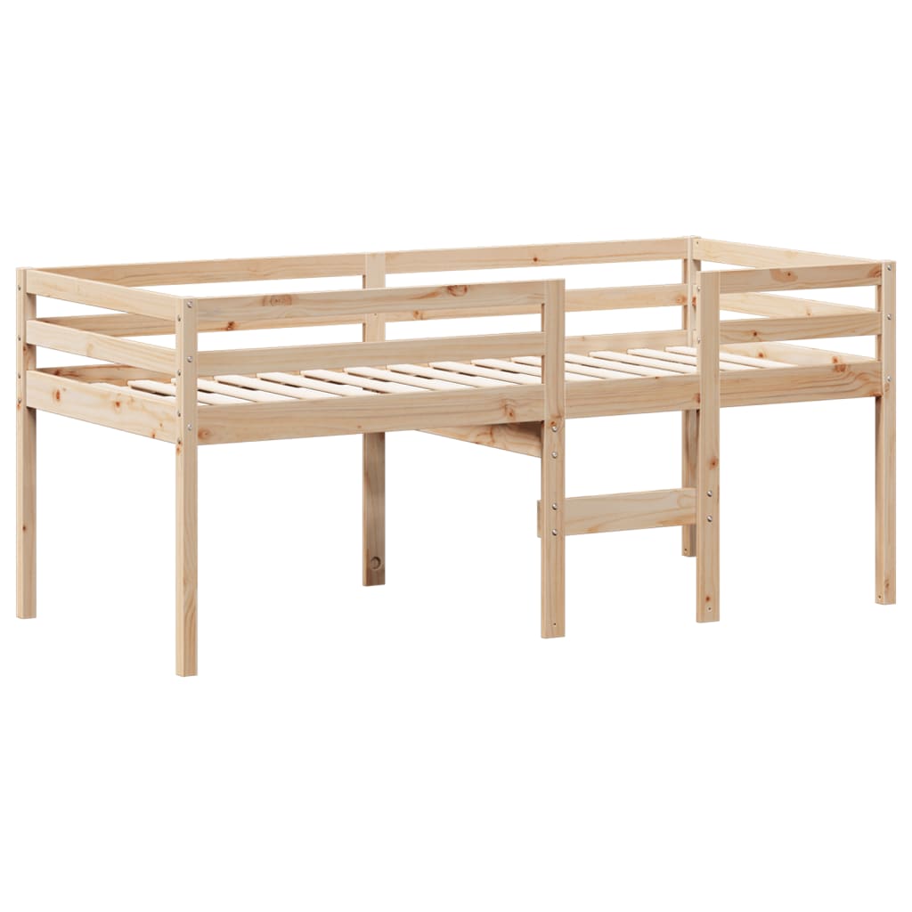 High Sleeper Bed without Mattress 90x200 cm Solid Wood Pine