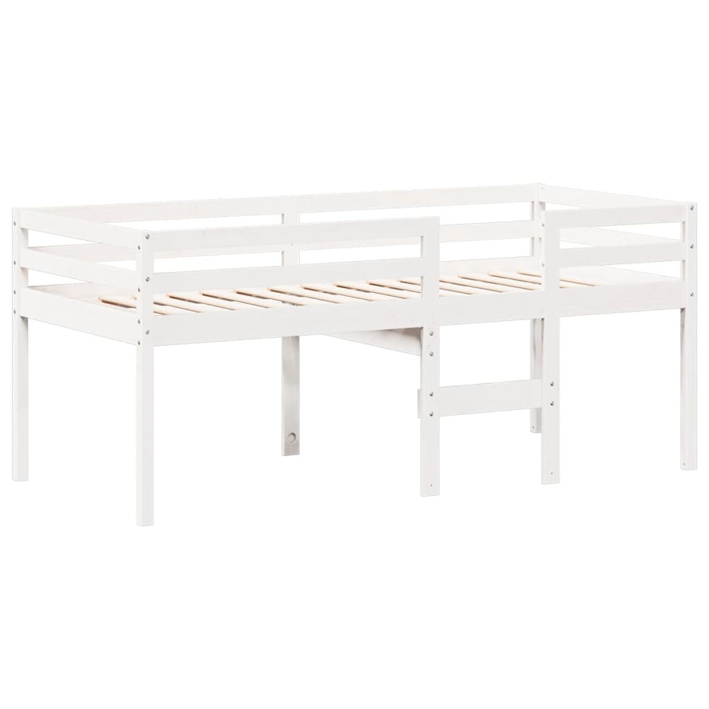 High Sleeper Bed without Mattress White 90x200 cm Solid Wood Pine