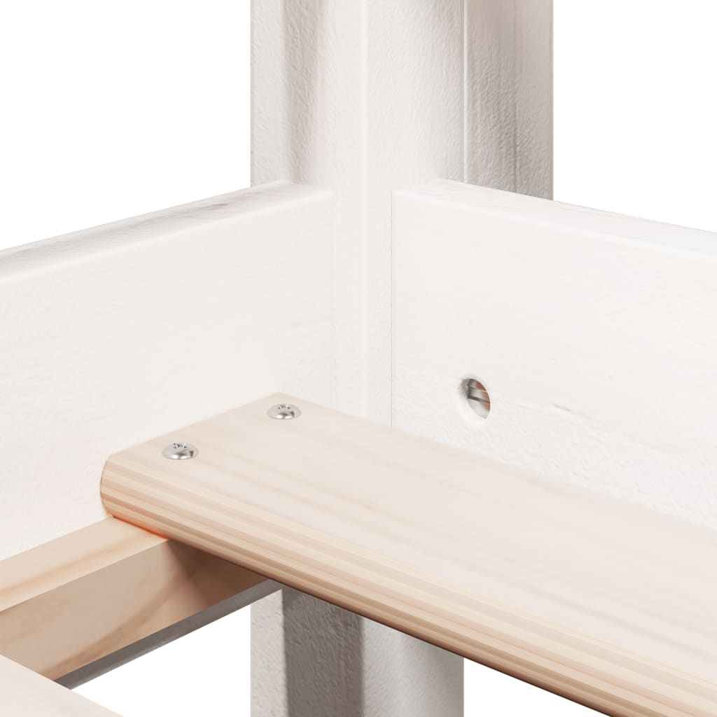 High Sleeper Bed without Mattress White 90x200 cm Solid Wood Pine
