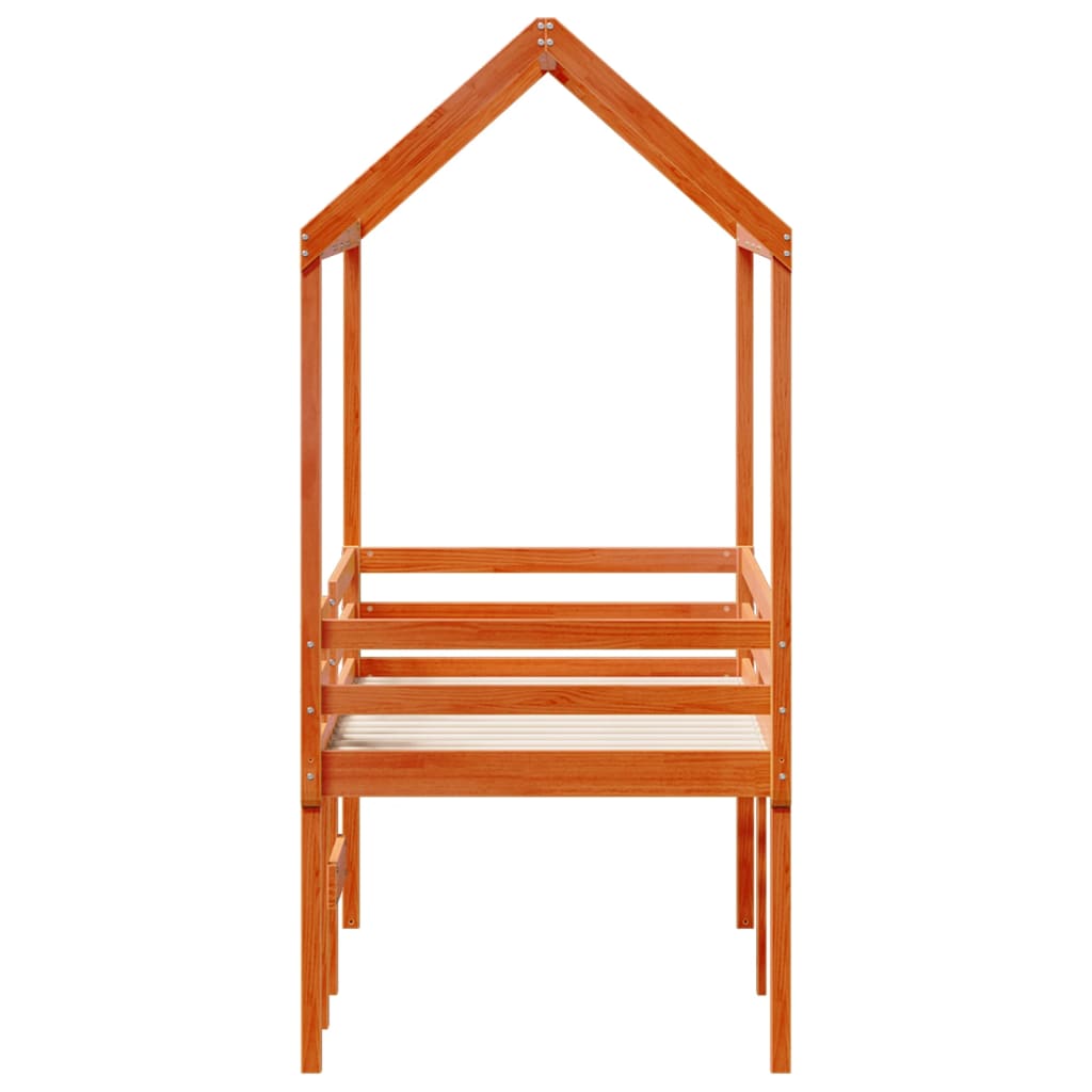 High Sleeper Bed without Mattress Wax Brown 90x200 cm Solid Wood Pine