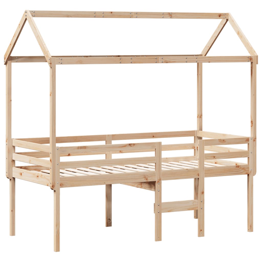 High Sleeper Bed without Mattress 80x200 cm Solid Wood Pine