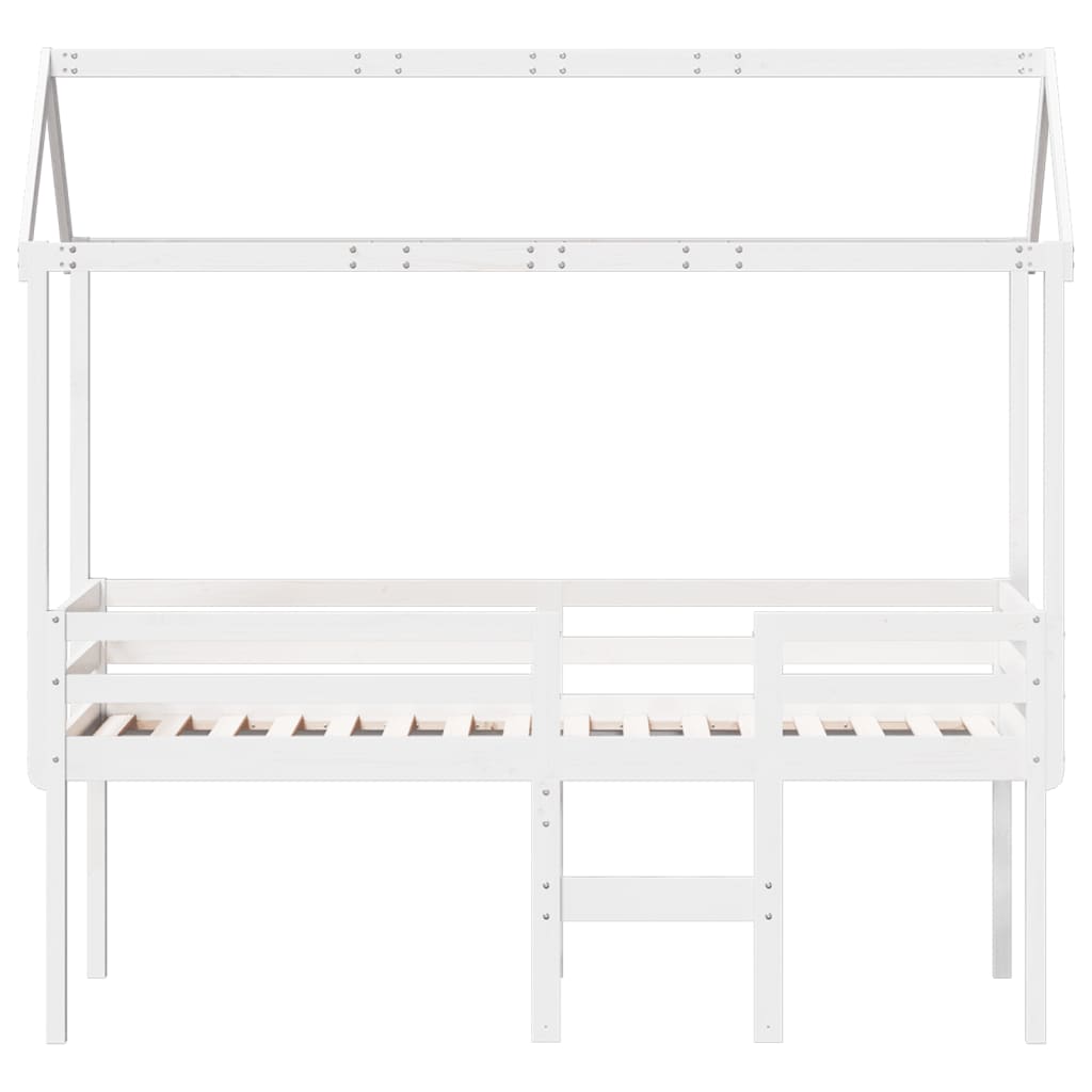 High Sleeper Bed without Mattress White 80x200 cm Solid Wood Pine