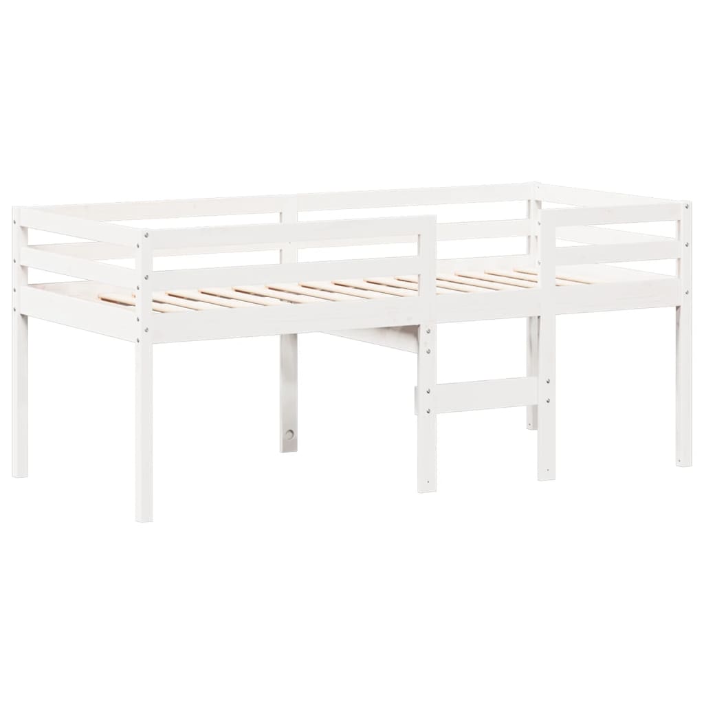 High Sleeper Bed without Mattress White 80x200 cm Solid Wood Pine