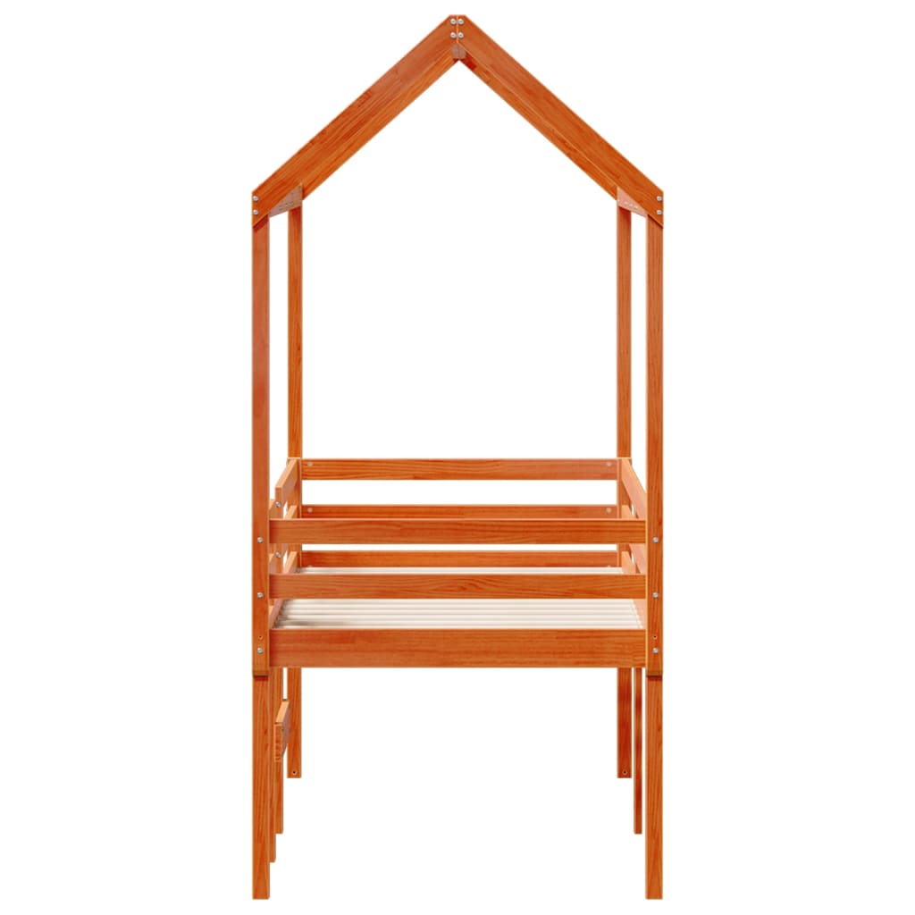 High Sleeper Bed without Mattress Wax Brown 80x200 cm Solid Wood Pine