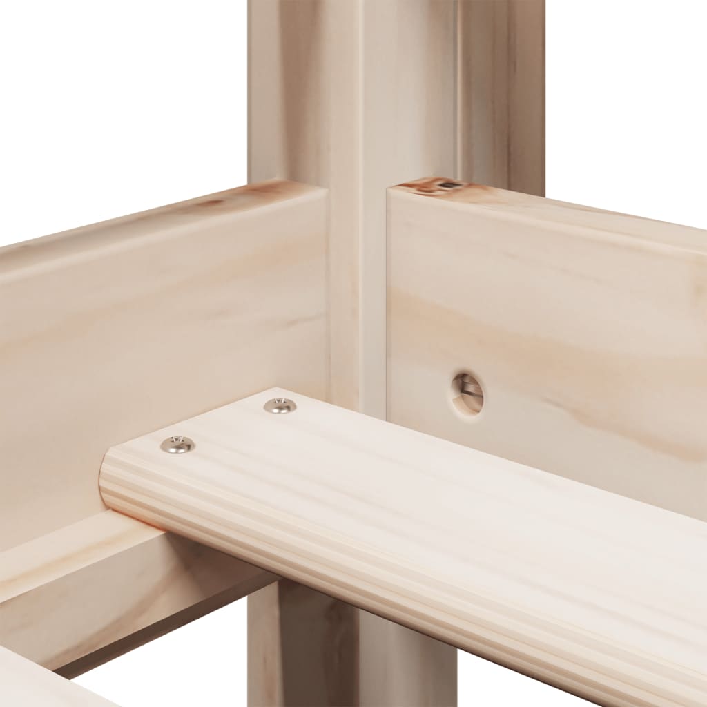 High Sleeper Bed without Mattress 75x190 cm Small Single Solid Wood Pine