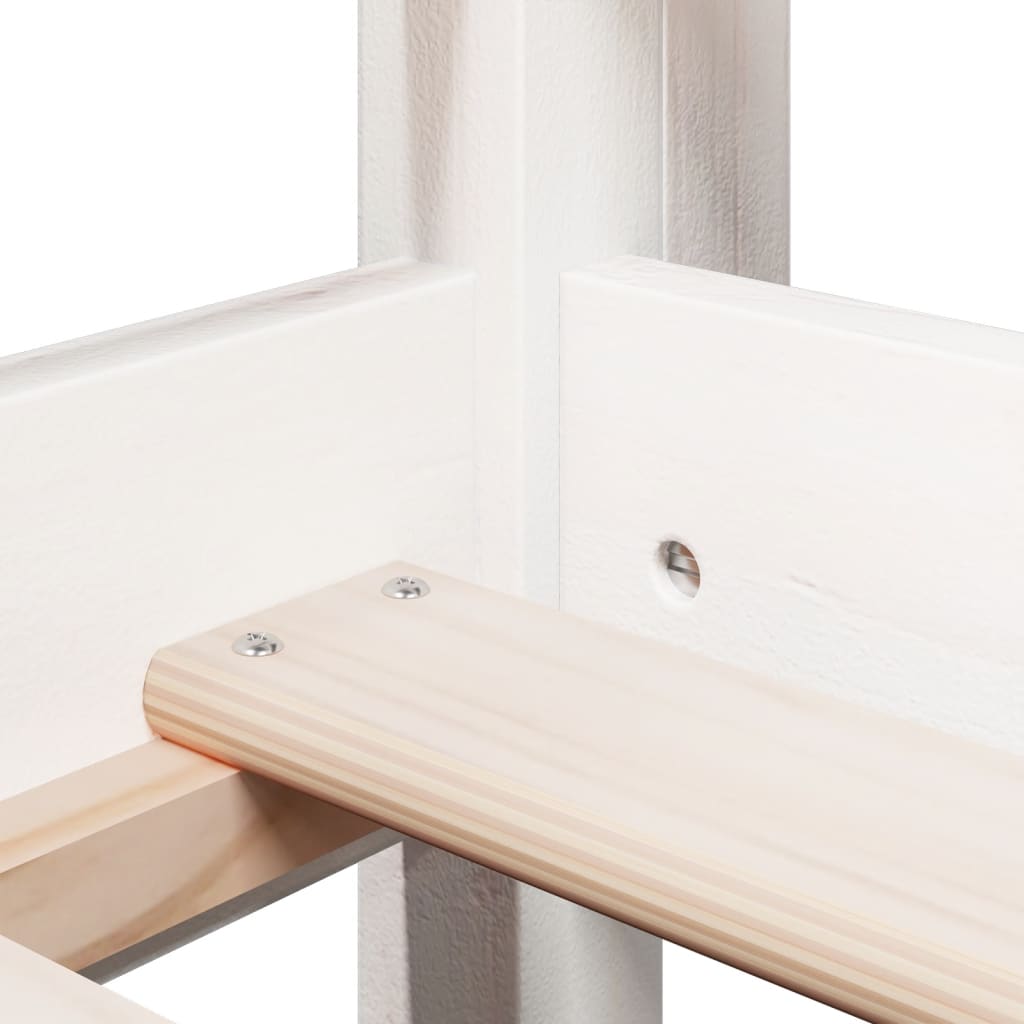 High Sleeper Bed without Mattress White 75x190 cm Small Single Solid Wood Pine