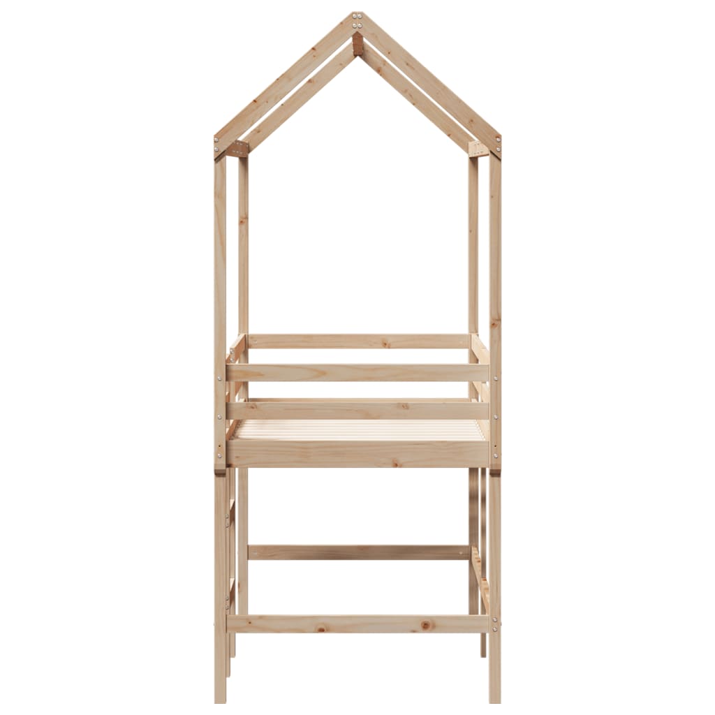 Loft Bed with Ladder and Roof without Mattress 80x200 cm