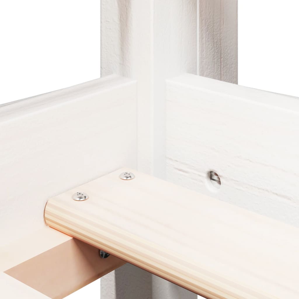 Loft Bed with Ladder and Roof without Mattress White 80x200 cm