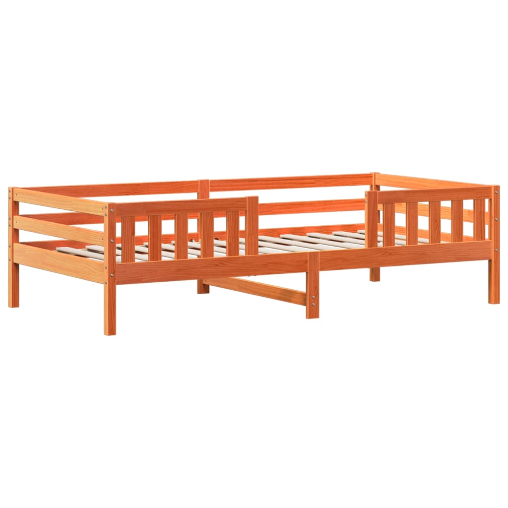 Bed Frame with Roof without Mattress Wax Brown 100x200 cm