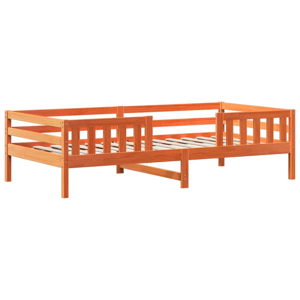 Bed Frame with Roof without Mattress Wax Brown 90x200 cm