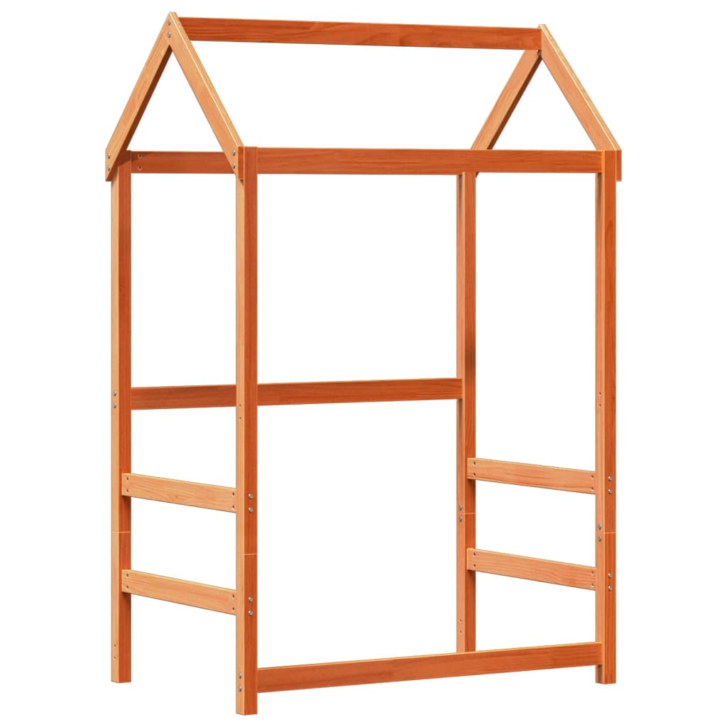 Bed Frame with Roof without Mattress Wax Brown 90x200 cm