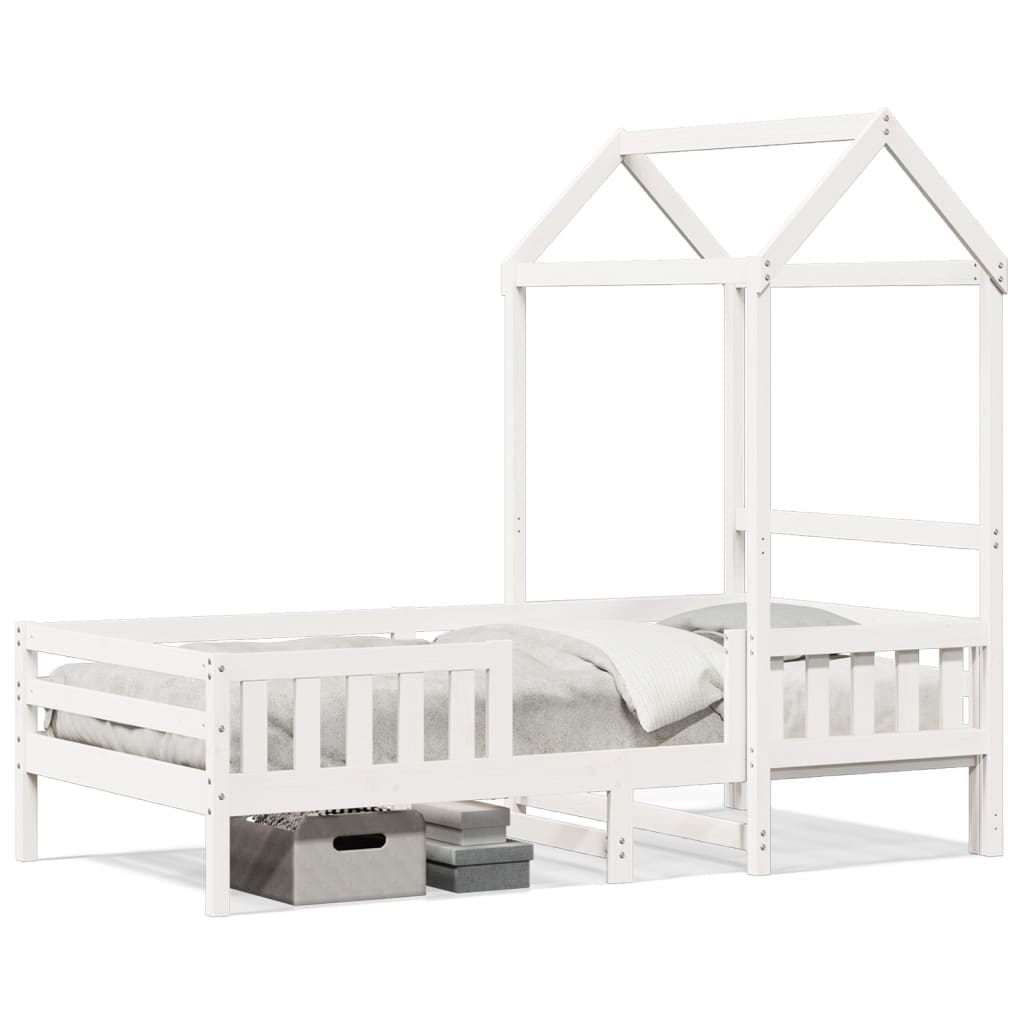 Bed Frame with Roof without Mattress White 80x200 cm