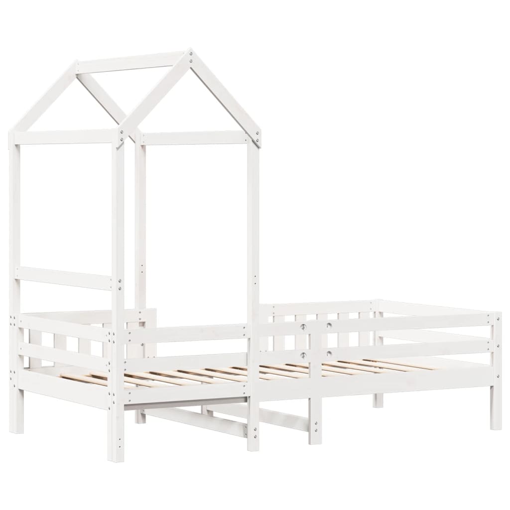 Bed Frame with Roof without Mattress White 75x190 cm Small Single