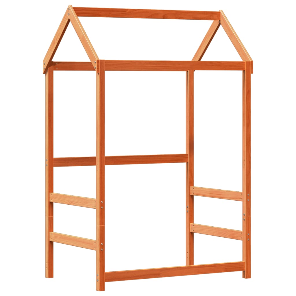 Bed Frame with Roof without Mattress Wax Brown 75x190 cm Small Single