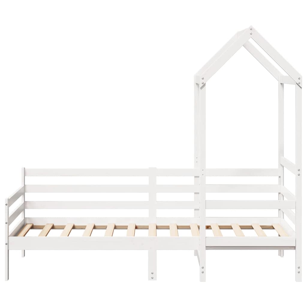 Day Bed with Roof without Mattress White 80x200 cm Solid Wood