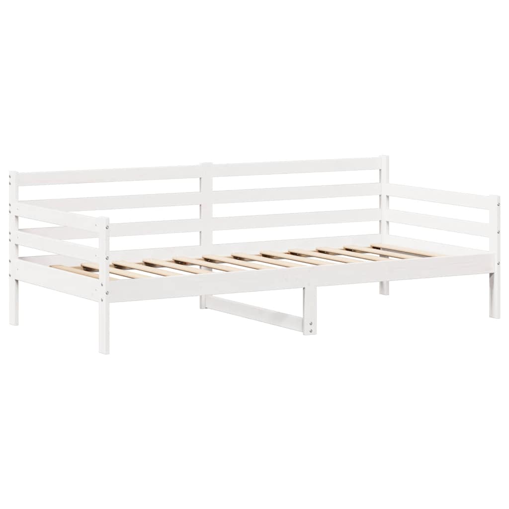 Day Bed and Bench Set with Roof without Mattress White 80x200 cm