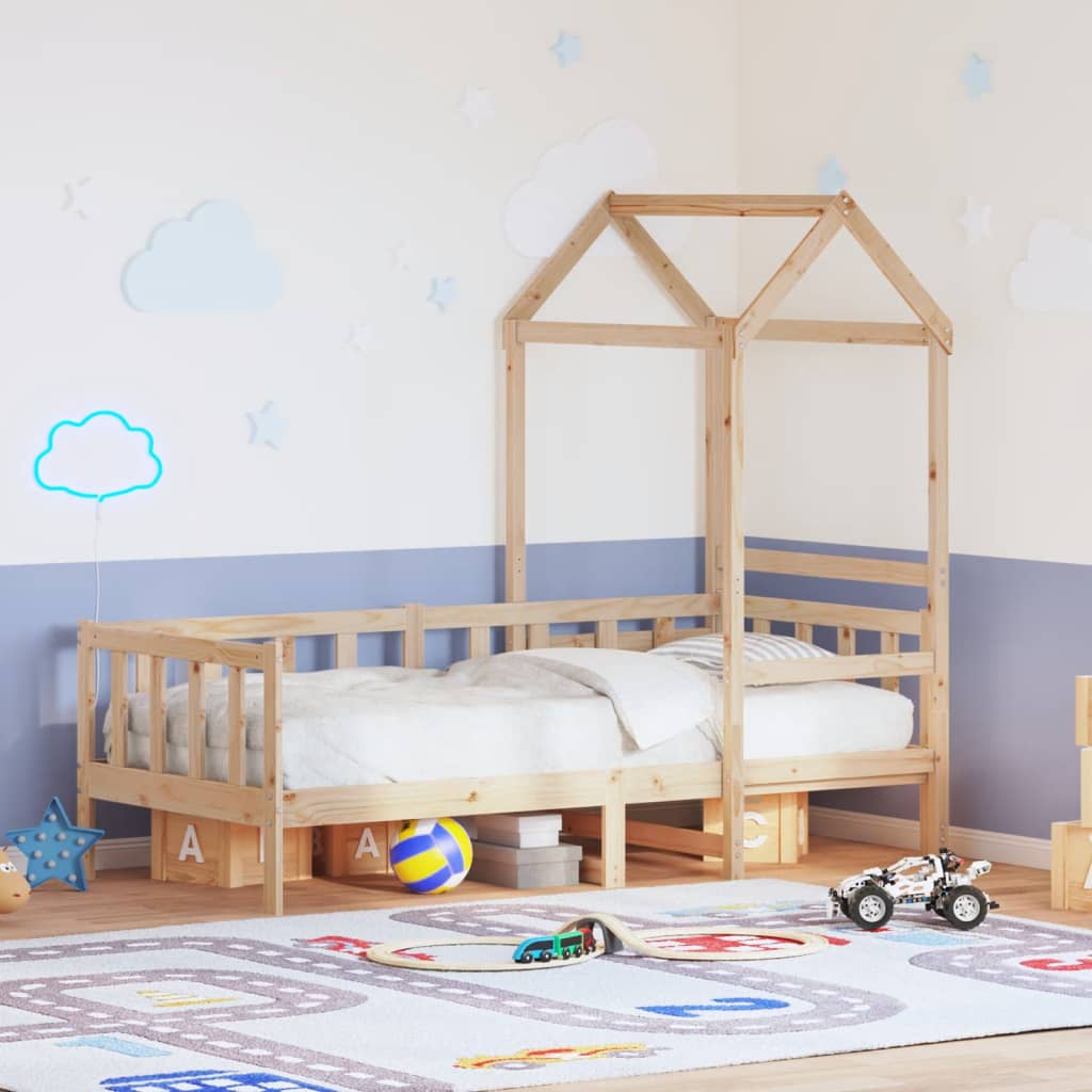 Day Bed with Roof without Mattress 90x200 cm Solid Wood