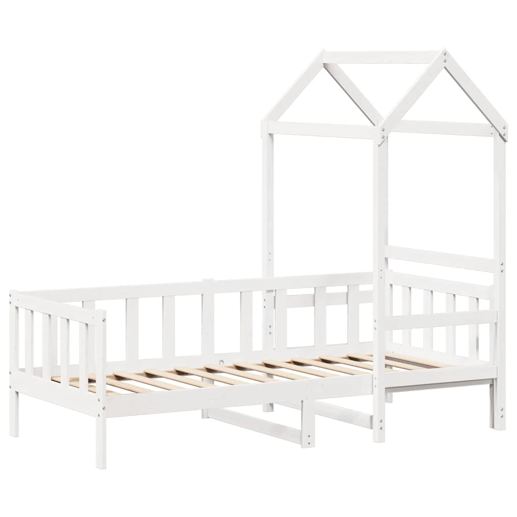 Day Bed with Roof without Mattress White 80x200 cm Solid Wood