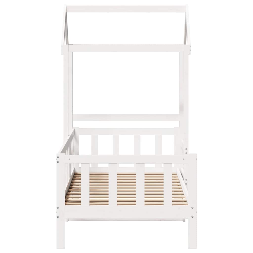 Day Bed with Roof without Mattress White 80x200 cm Solid Wood