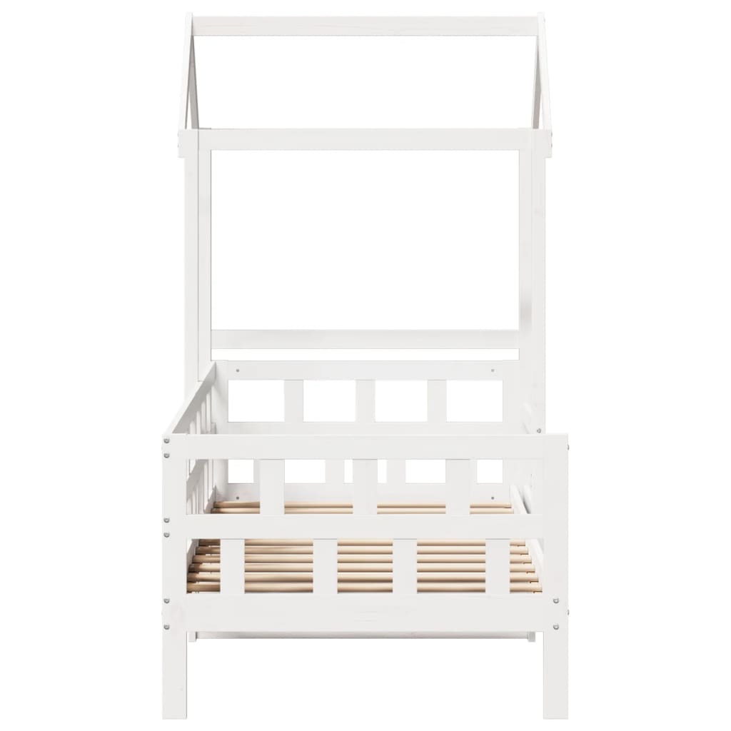 Day Bed with Roof without Mattress White 80x200 cm Solid Wood