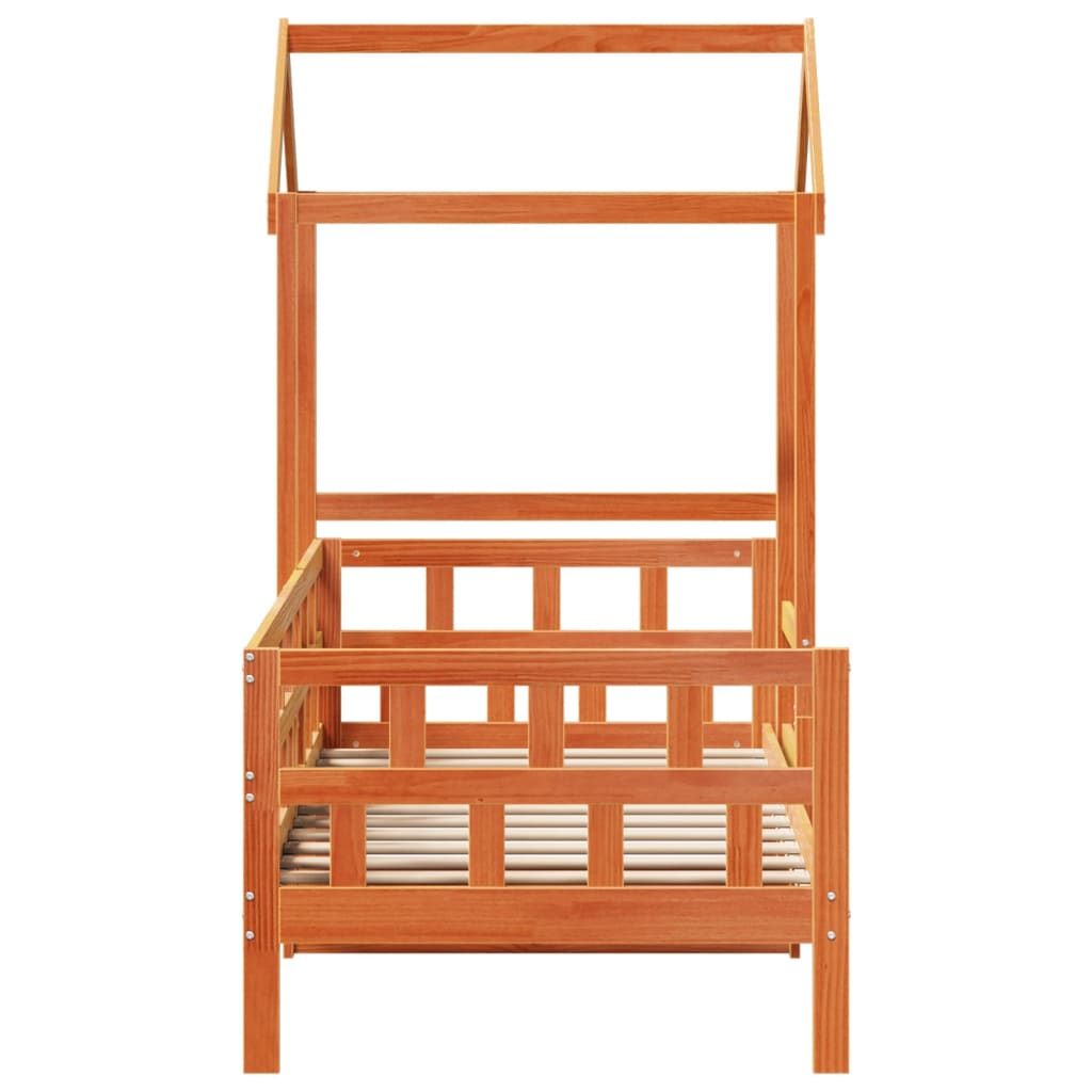 Day Bed with Roof without Mattress Wax Brown 80x200 cm Solid Wood