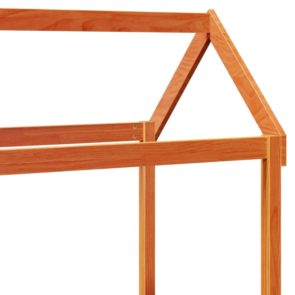 Day Bed with Roof without Mattress Wax Brown 80x200 cm Solid Wood