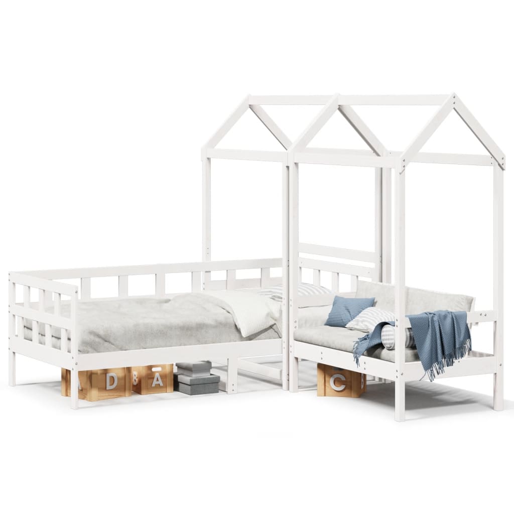 Day Bed Set with Roof without Mattress White 80x200 cm