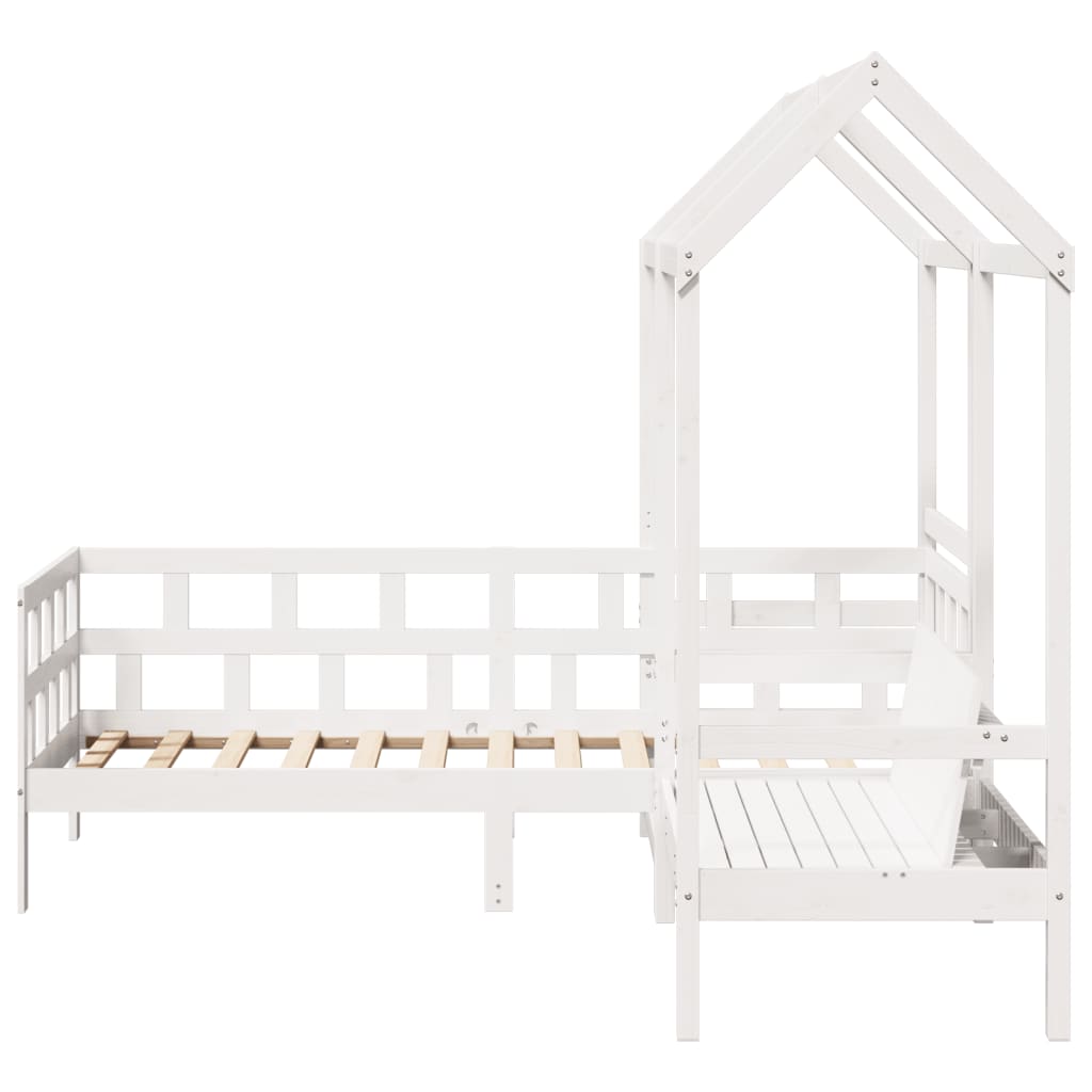 Day Bed Set with Roof without Mattress White 80x200 cm