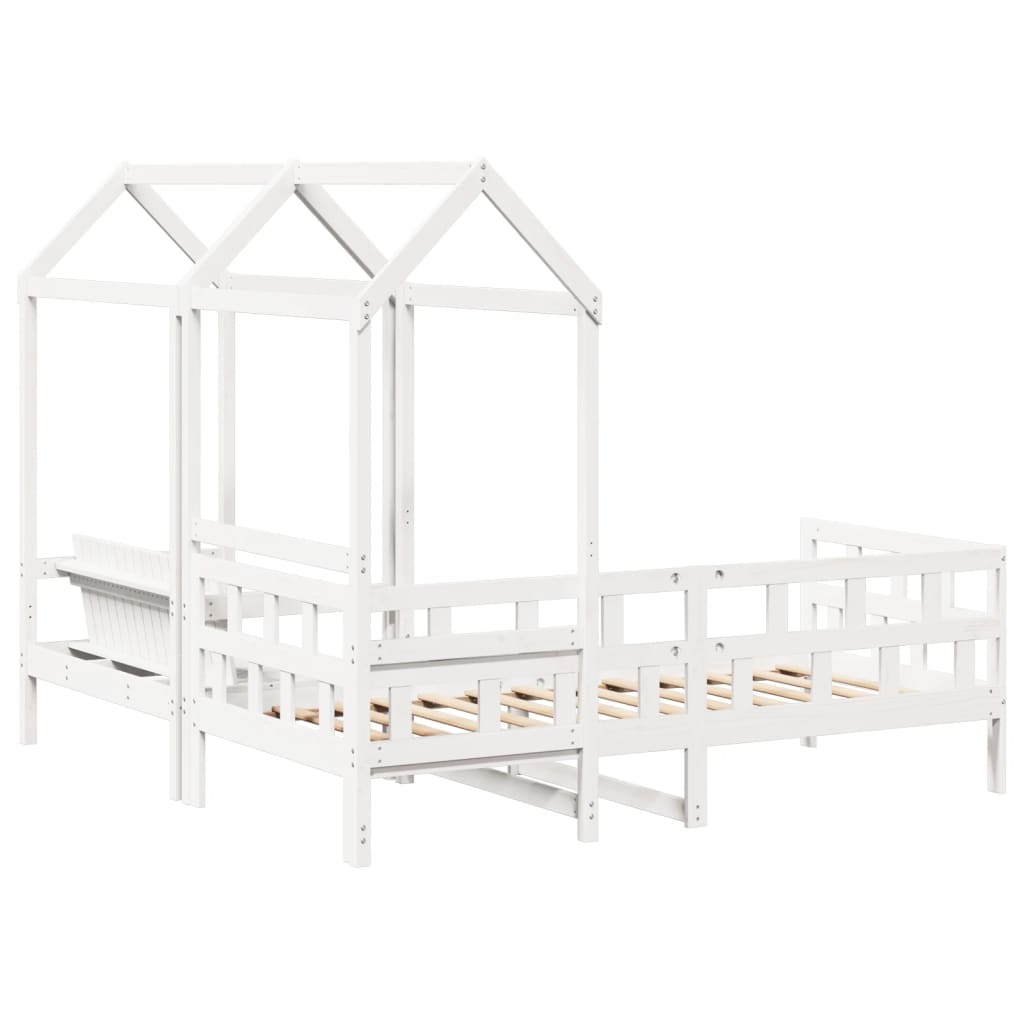 Day Bed Set with Roof without Mattress White 80x200 cm