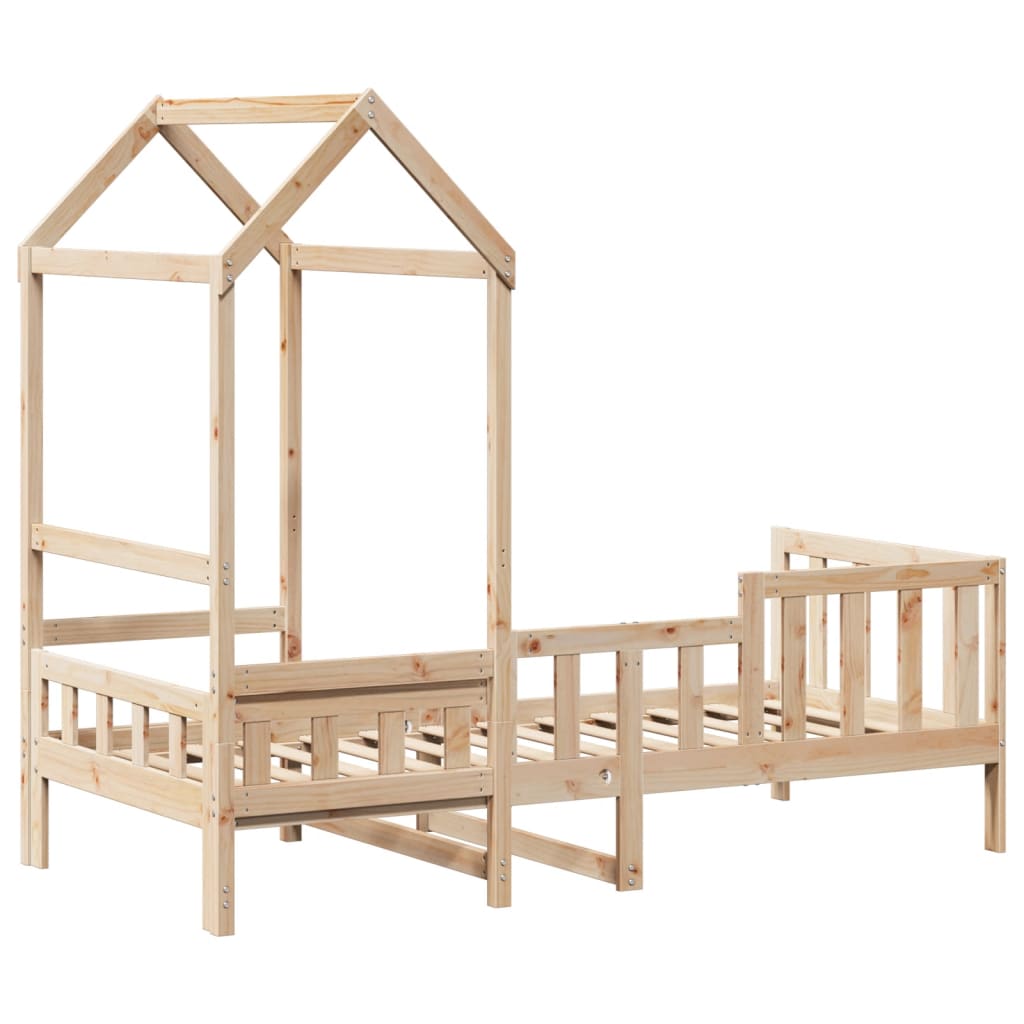 Day Bed with Roof without Mattress 90x200 cm Solid Wood