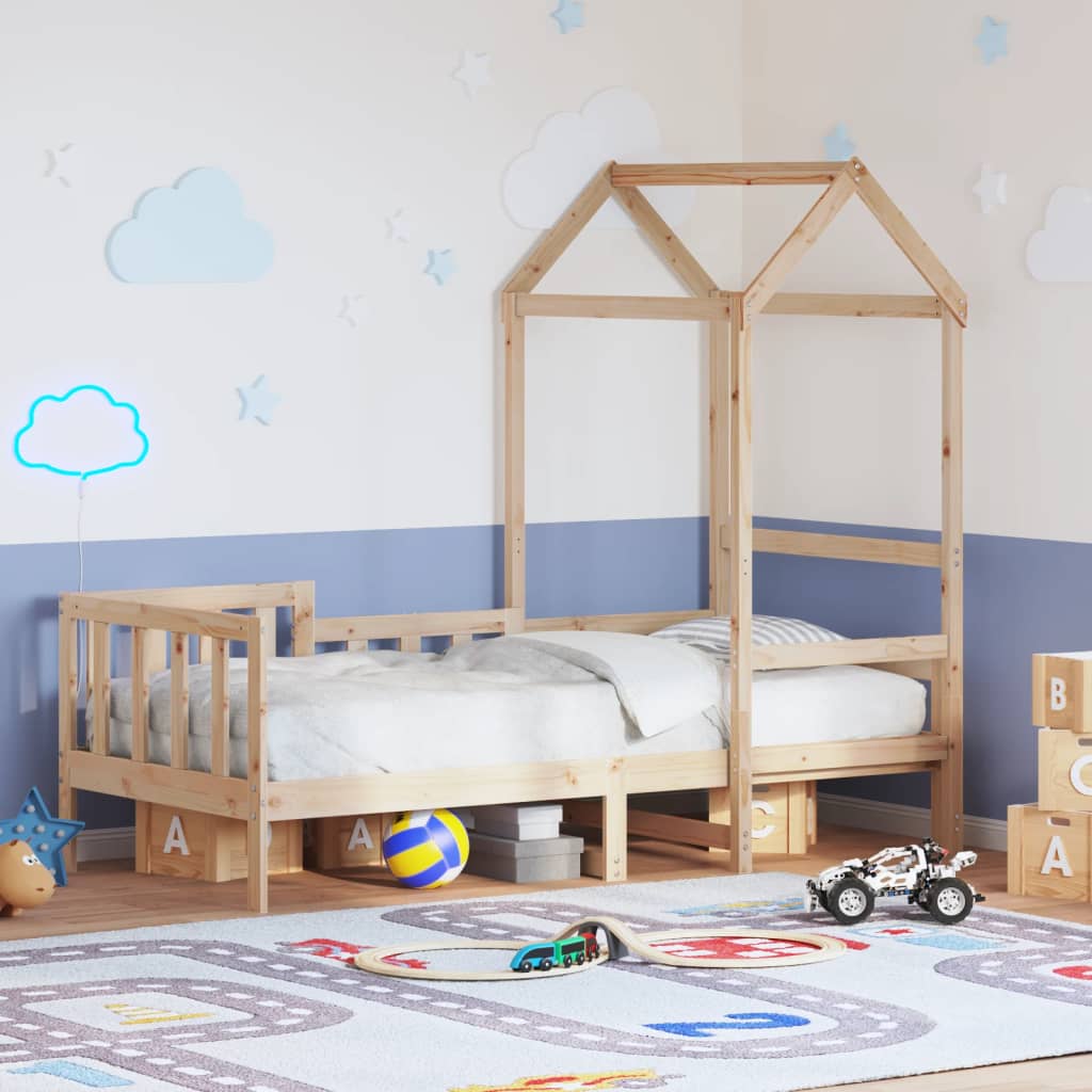 Day Bed with Roof without Mattress 90x200 cm Solid Wood