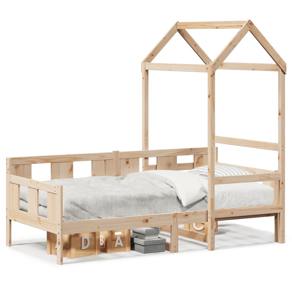 Day Bed with Roof without Mattress 90x200 cm Solid Wood