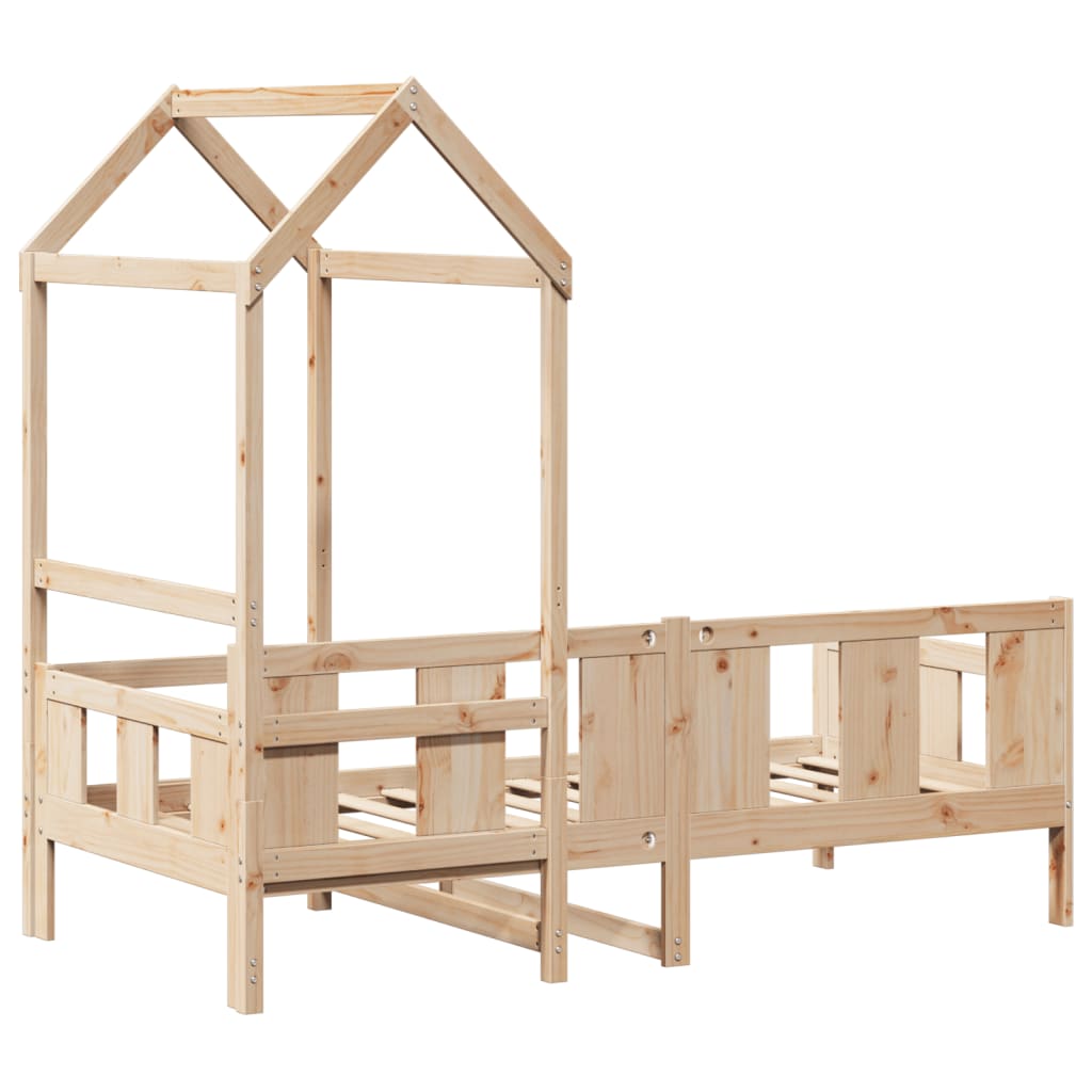 Day Bed with Roof without Mattress 90x200 cm Solid Wood