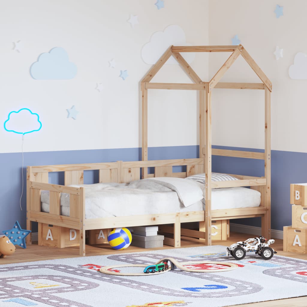 Day Bed with Roof without Mattress 90x200 cm Solid Wood