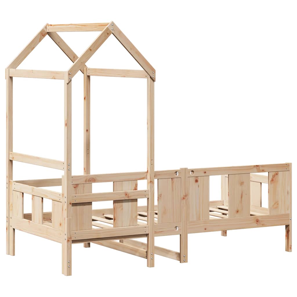 Day Bed with Roof without Mattress 90x190 cm Single Solid Wood