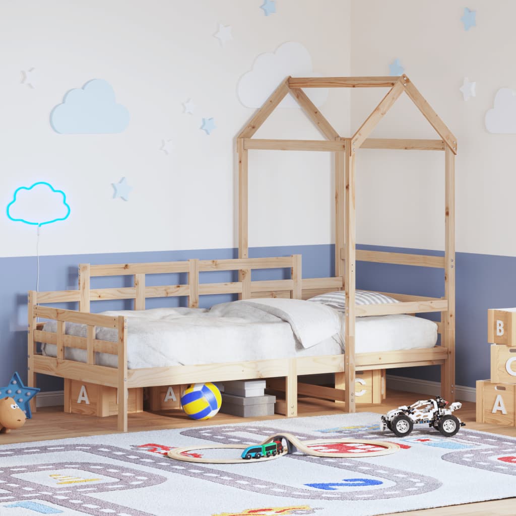 Day Bed with Roof without Mattress 90x190 cm Single Solid Wood