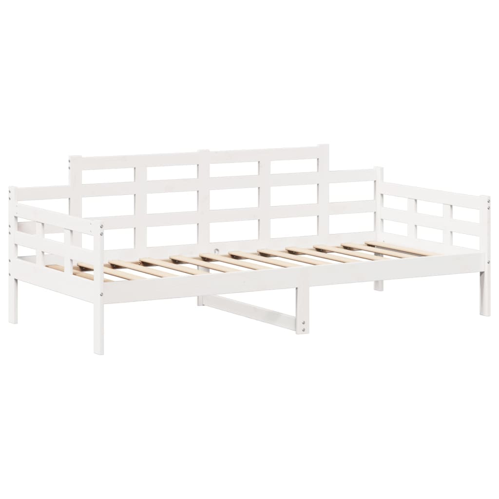 Day Bed and Bench Set with Roof without Mattress White 80x200 cm