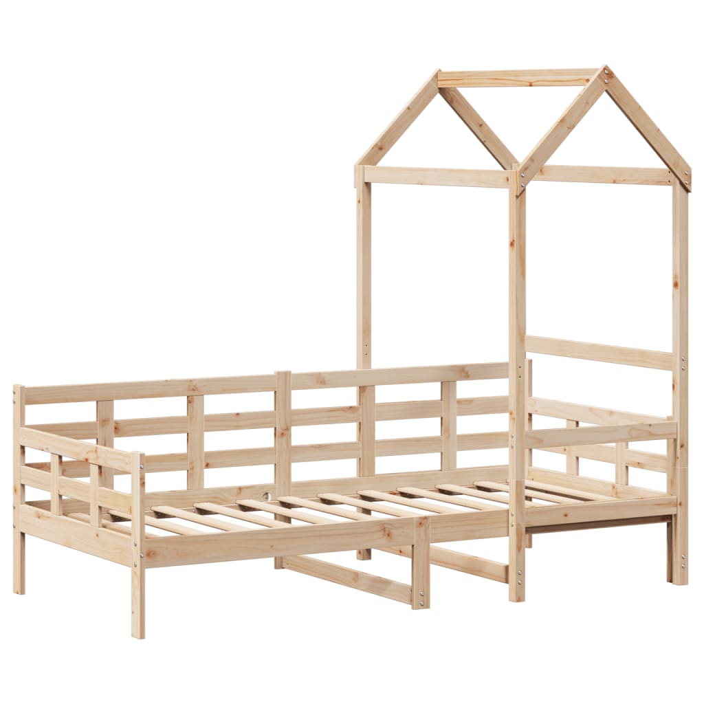 Day Bed with Roof without Mattress 90x200 cm Solid Wood