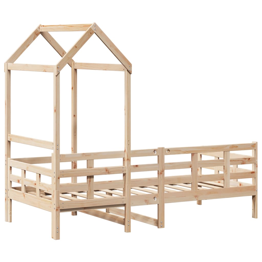 Day Bed with Roof without Mattress 90x190 cm Single Solid Wood